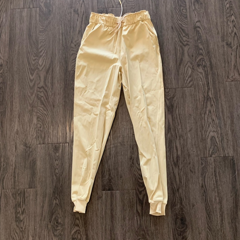 lululemon yellow stretch high-rise joggers